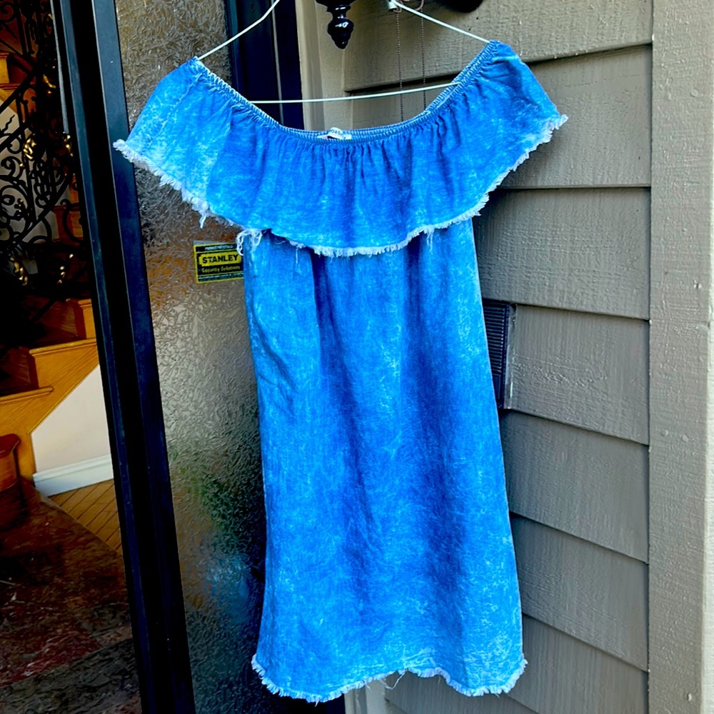 Cotton Fr Size40 off shoulders mini Beach everyday dress